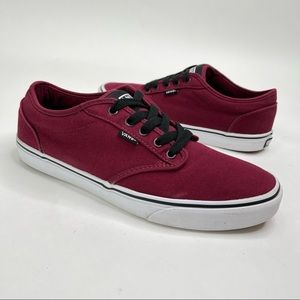Vans Authentic Burgundy Lace-up White Sole Classic College Canvas Sneakers Shoes
